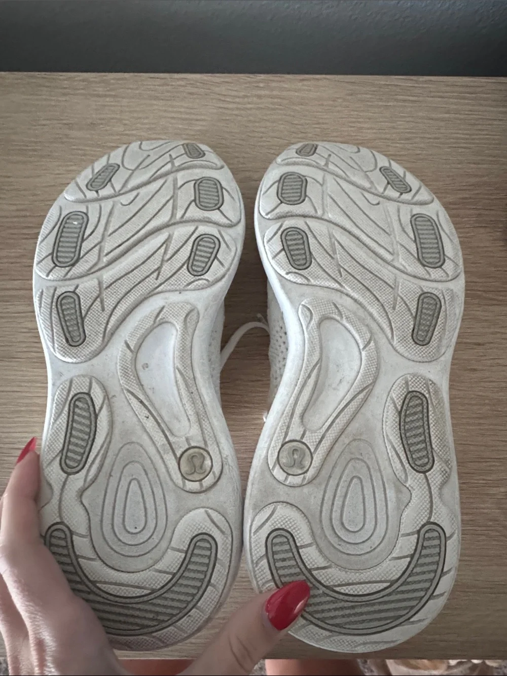 lululemon athletica Women’s White Knit Running Shoes